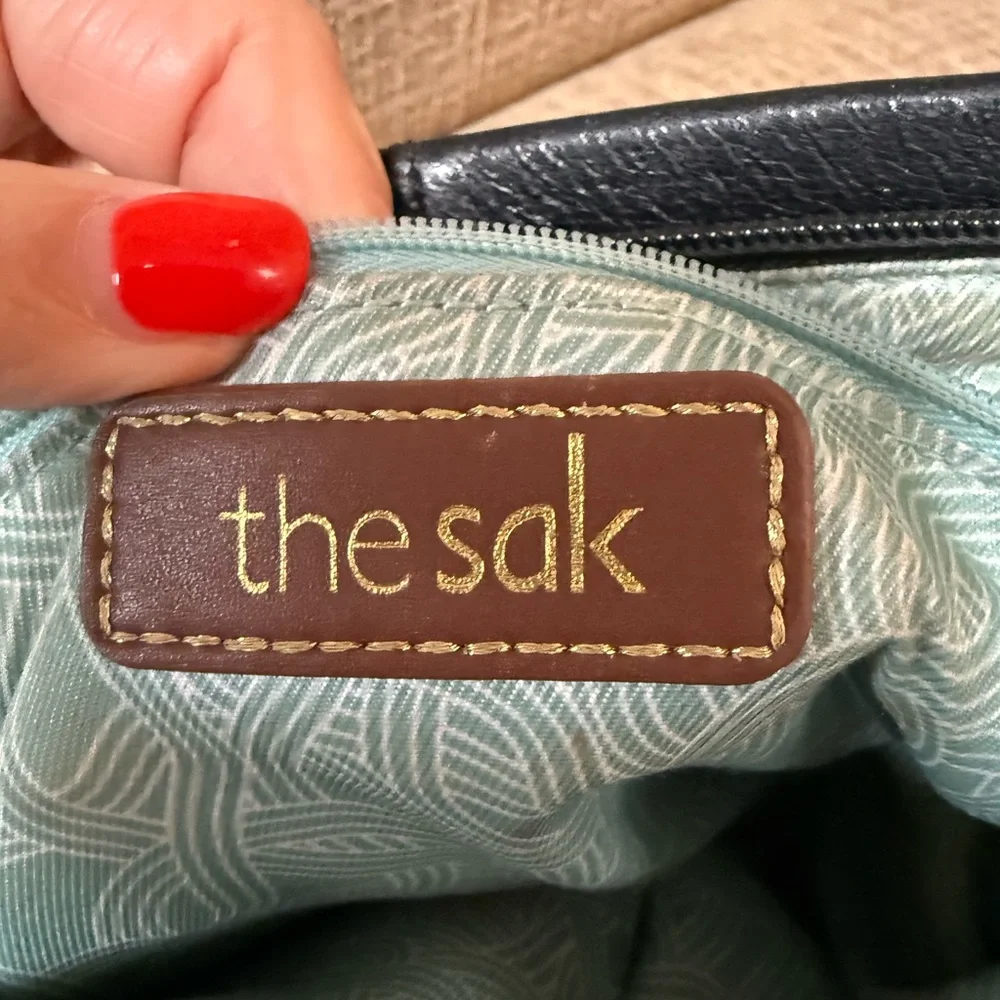 The Sak Black Leather Iris Demi-Clutch Bag